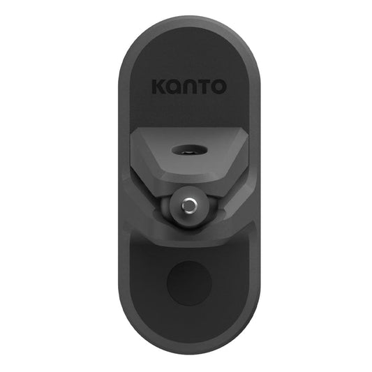 Black Kanto wall mount bracket with pivot joint and mounting plate