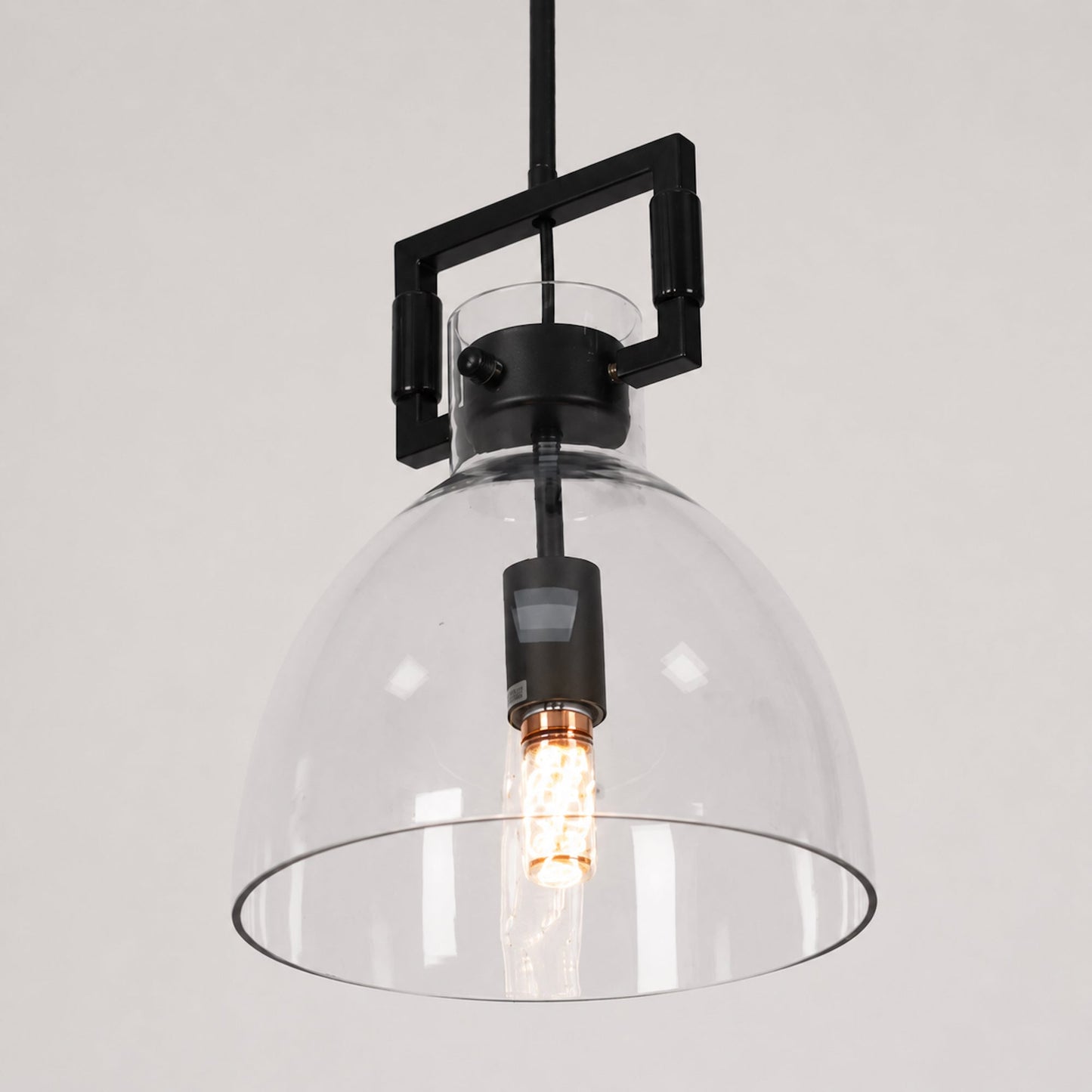 Cora Glass Pendant Light - Black Hardware