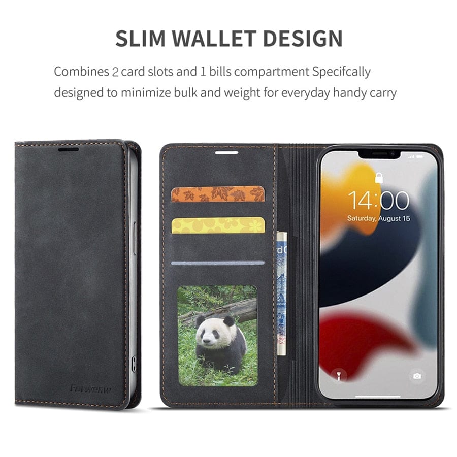 iPhone 15 Leather Wallet Case