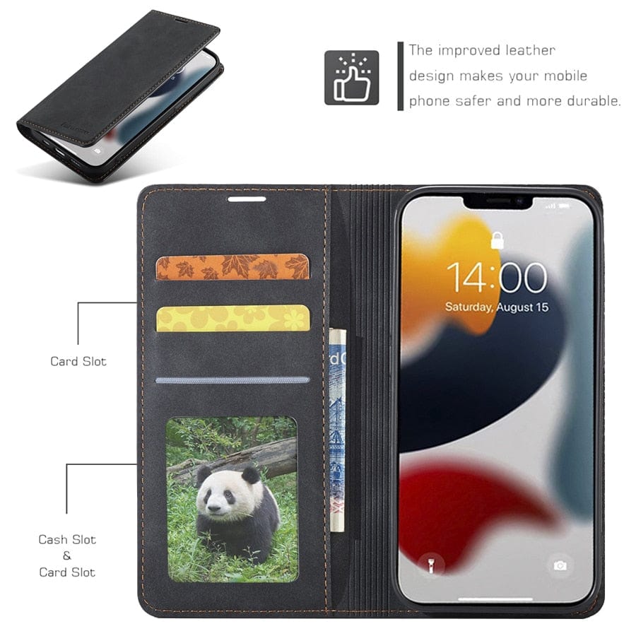 iPhone 16 Leather Wallet Case