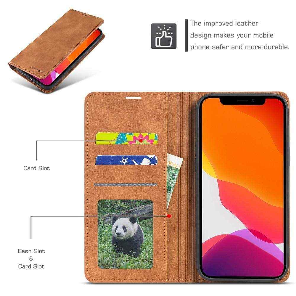 iPhone Flip Leather Wallet Case