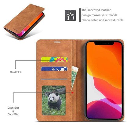 iPhone Flip Leather Wallet Case