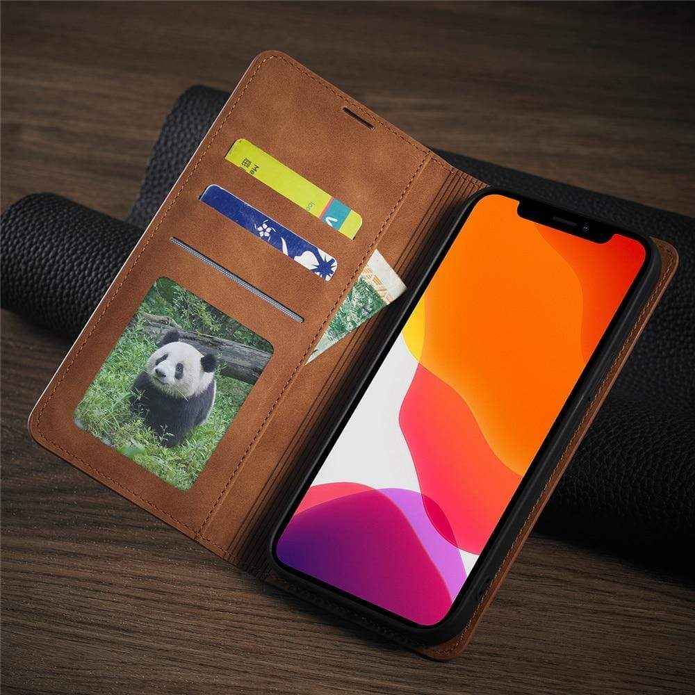 iPhone Flip Leather Wallet Case