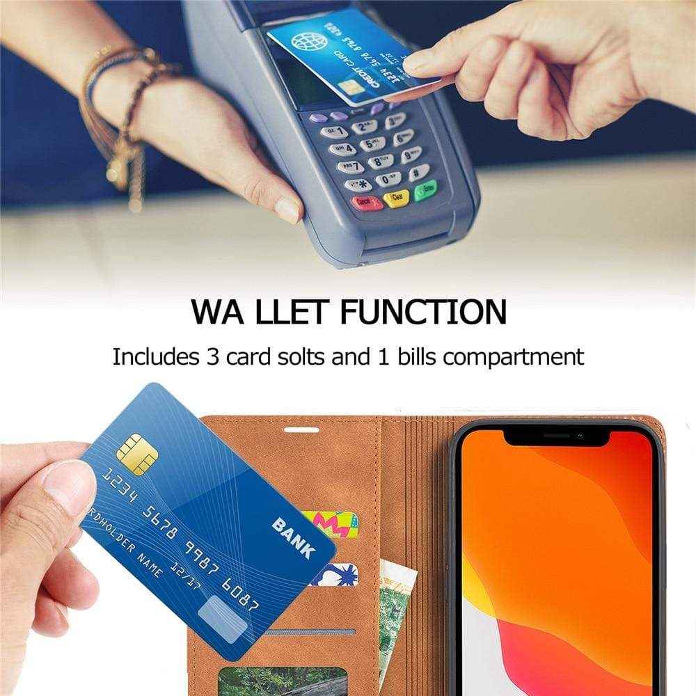 iPhone Flip Leather Wallet Case