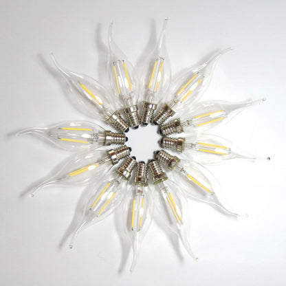 LED E14 Flame Tip Bulb Chandelier Candle Globes - 2w Cool White