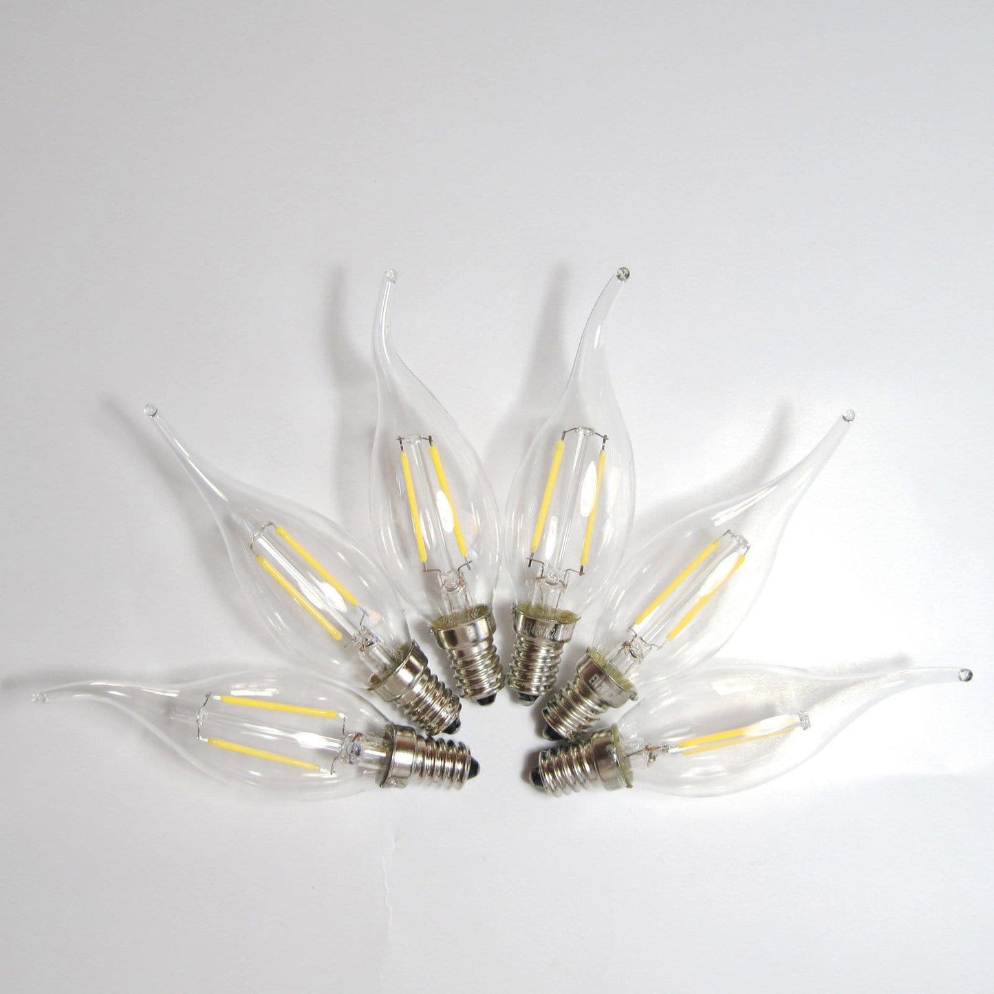 LED E14 Flame Tip Bulb Chandelier Candle Globes - 2w Cool White