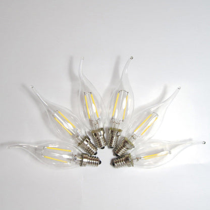 LED E14 Flame Tip Bulb Chandelier Candle Globes - 2w Cool White