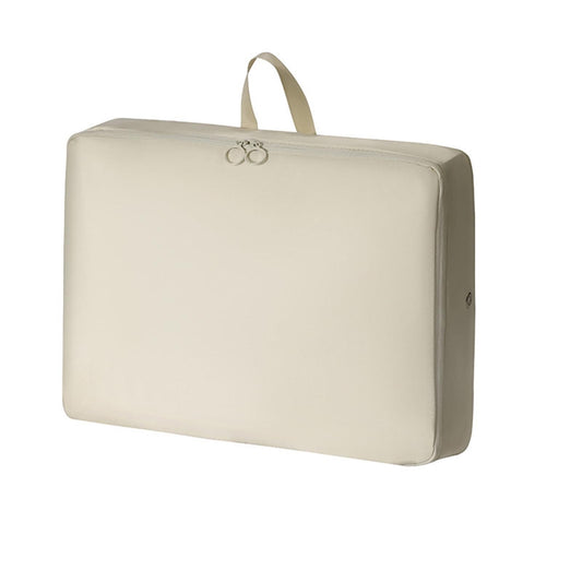 Cream compression storage bag with two carry handles and zipper closure