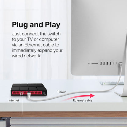 MERCUSYS MS108G | 8-Port Gigabit Desktop Switch | Compact, Plug-and-Play Network Expansion