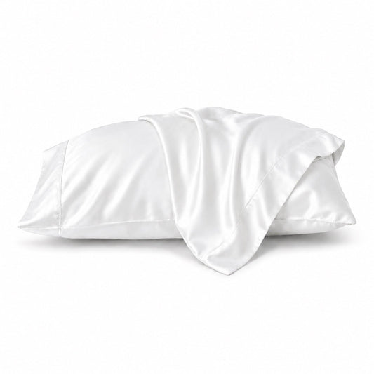 White bamboo pillowcase set, smooth folded cases with envelope opening