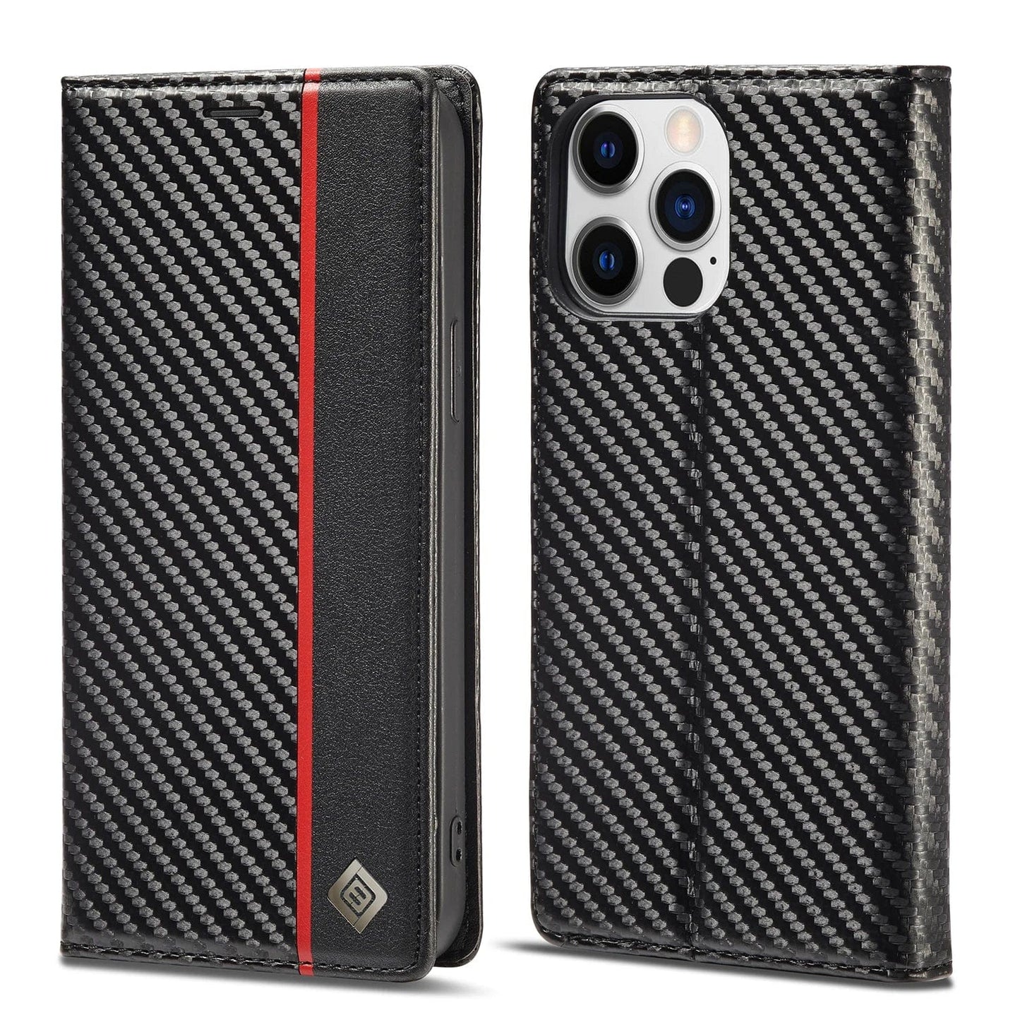 iPhone 15 Carbon Fiber Wallet Case