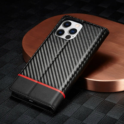 iPhone 15 Carbon Fiber Wallet Case