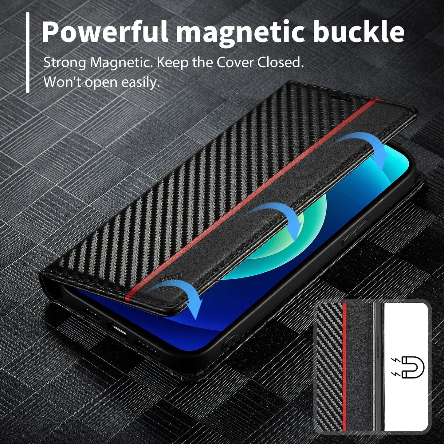 iPhone 15 Carbon Fiber Wallet Case