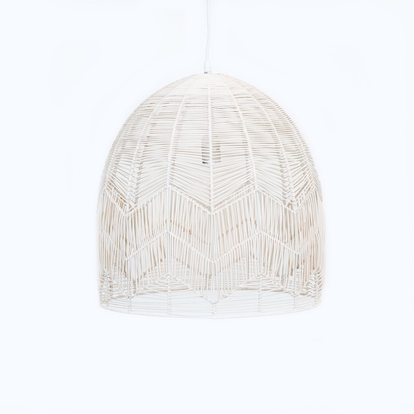 Amalfi Rattan Lace Pendant Light - Whitewash
