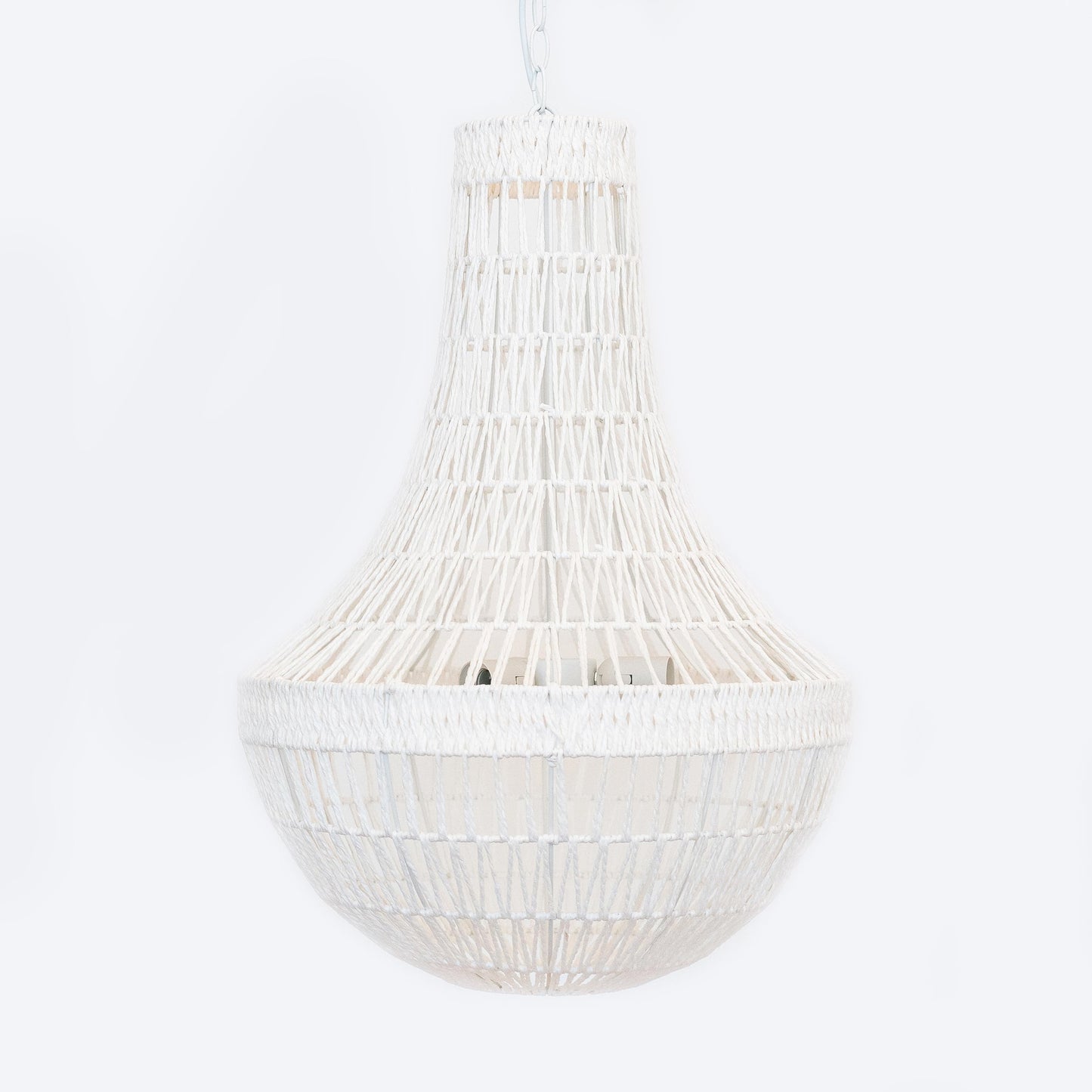 Como Empire Boho Rope Pendant Chandelier - White