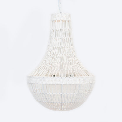 Como Empire Boho Rope Pendant Chandelier - White