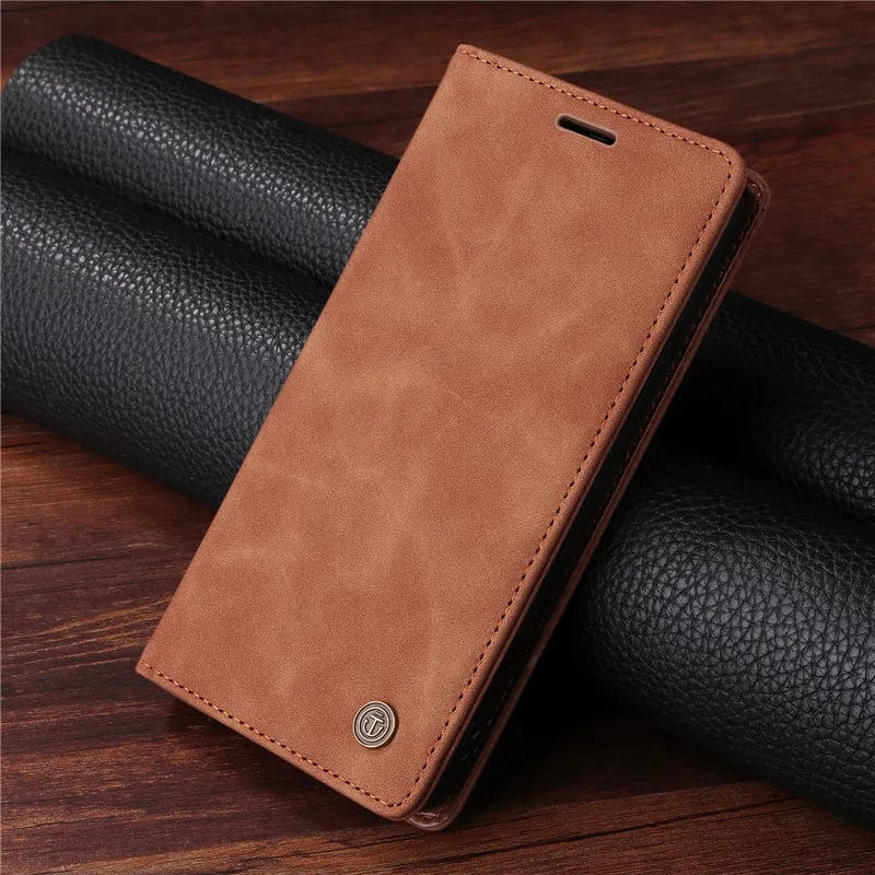 iPhone Magnetic Leather Wallet Case