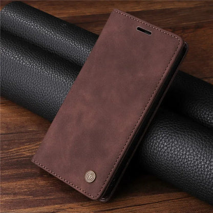 iPhone Magnetic Leather Wallet Case