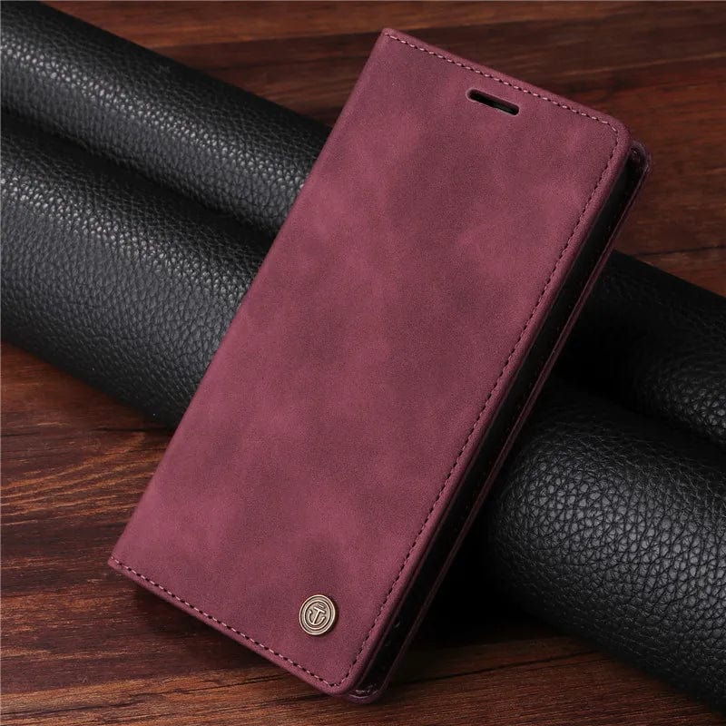 iPhone Magnetic Leather Wallet Case