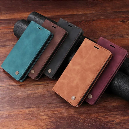iPhone Magnetic Leather Wallet Case