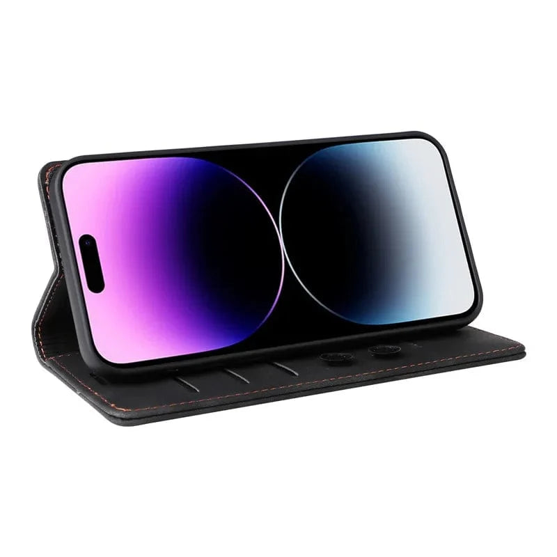 iPhone Magnetic Leather Wallet Case