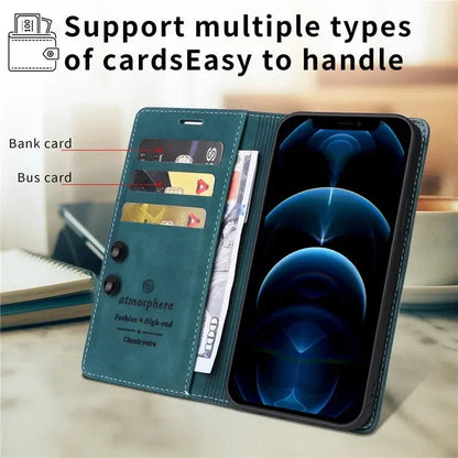 iPhone Magnetic Leather Wallet Case