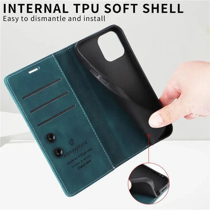 iPhone Magnetic Leather Wallet Case