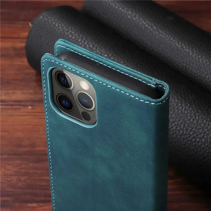 iPhone Magnetic Leather Wallet Case