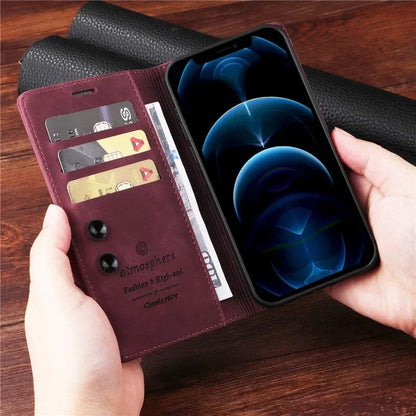 iPhone Magnetic Leather Wallet Case