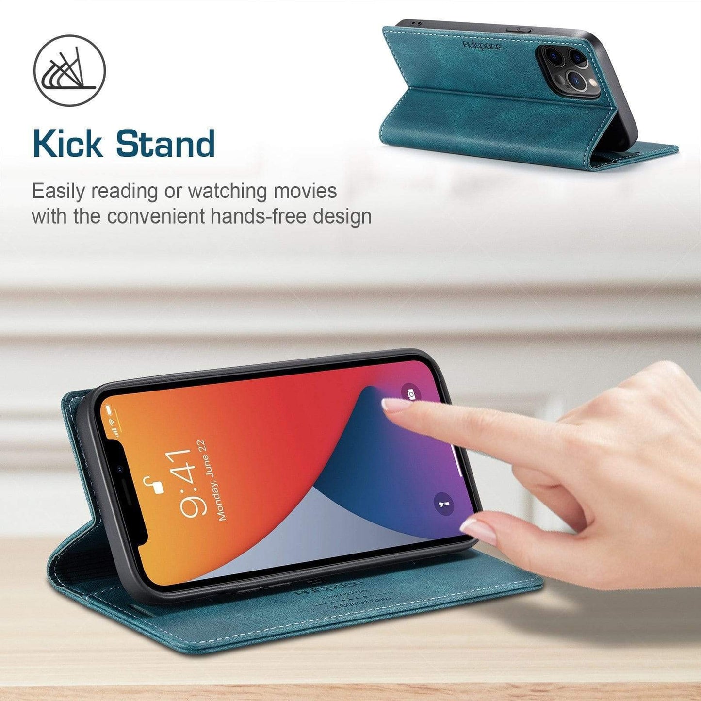 RFID iPhone Leather Wallet Case