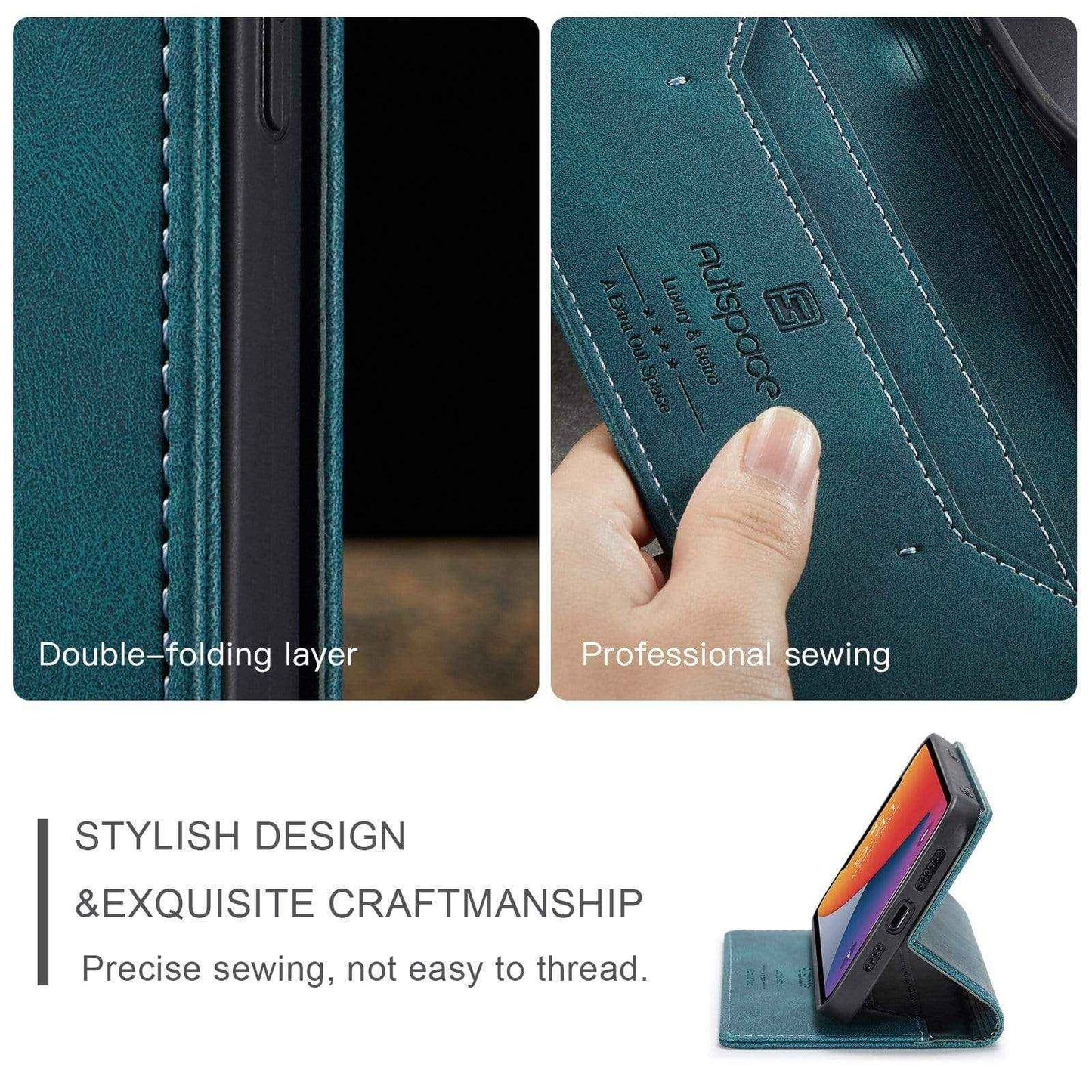 RFID iPhone Leather Wallet Case