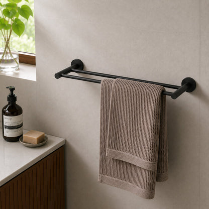 Reno Double Towel Rail - Matt Black