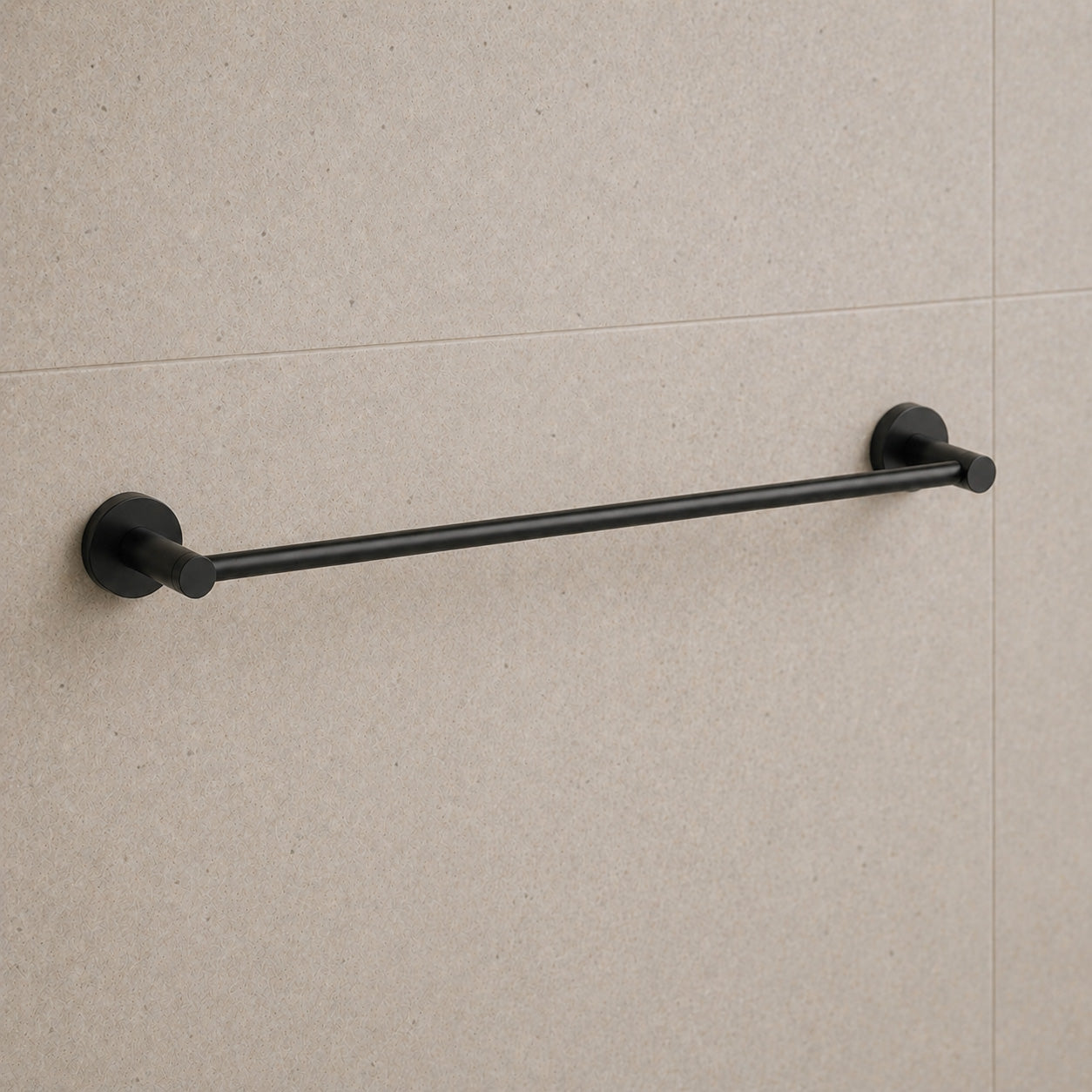 Reno Single Towel Rail - Matt Black