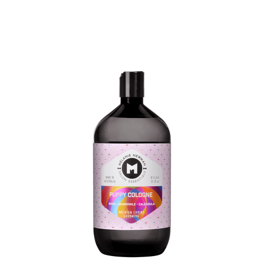 Melanie Newman Puppy Cologne cologne bottle, dark glass with front label