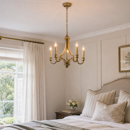 Kalani Modern Chandelier 5 Light - Brushed Gold