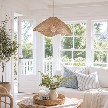 Molly Rattan Pendant Light - Wavy Rattan