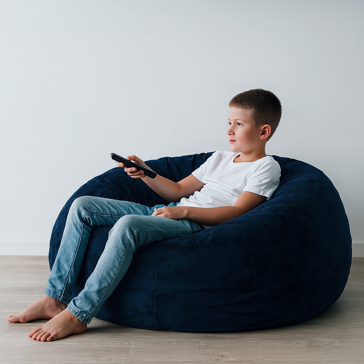 Cloud Plush Fur Bean Bag - Navy Blue