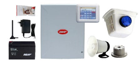 NESS D16XCEL4G Alarm Kit with Navigator Touchscreen Keypad & Siren – 16 Zone 4G Security System with SIM – SKU: NES-K-9313