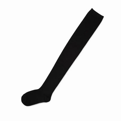 New Womens Ladies Cotton Socks Black Hot Pink Thigh High Socks Size 2-8
