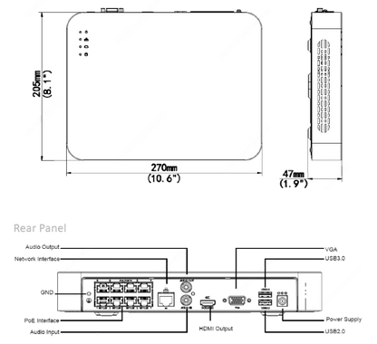 Uniarch Surveillance Kit with 4x Uniarch 8MP Turret CCTV IP Camera and 8CH NVR with PoE Switch plus 4TB HDD