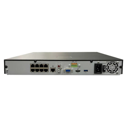 UNIVIEW NVR302-08S2-P8 EASY SERIES 8 Channel NVR – 8x PoE, 8MP/4K, 80Mbps Input, 2x SATA HDD (Up to 10TB)