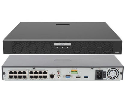 Uniview NVR502-16B-P16 Series Network Video Recorder | 16 Channel PoE NVR with Ultra 265/H.265 Support, 4K HDMI Output, Smart Detection & Cloud Upgrade