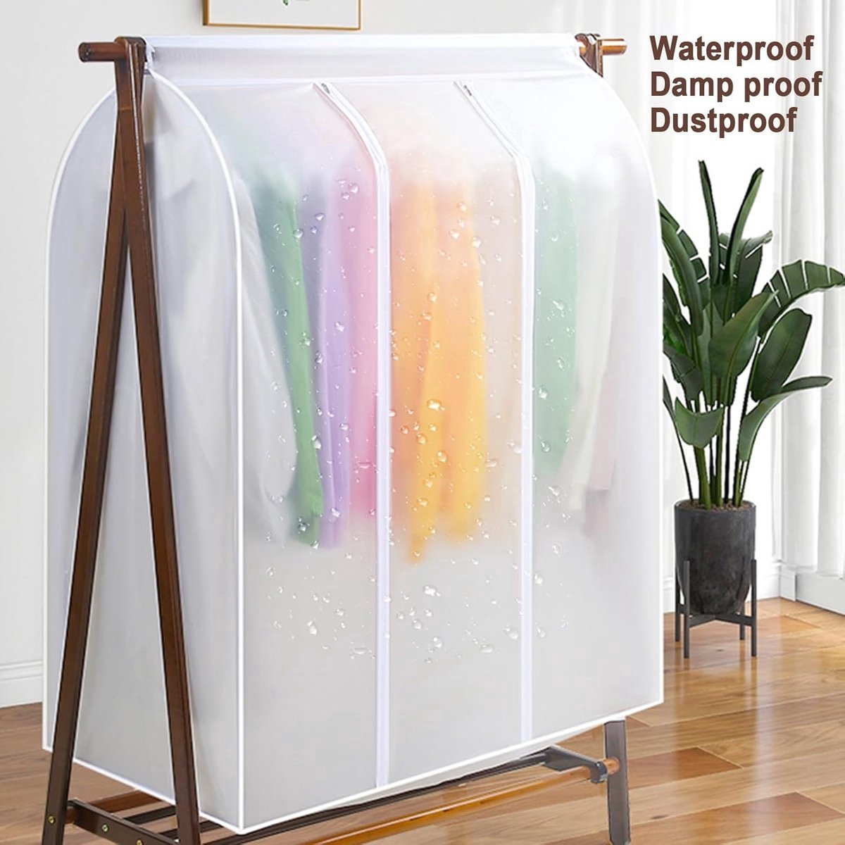 Garment Cover - Storage Bag - 90x100x50cm - Garment Bags with Zipper - Breathable & Dustproof - Transparent Window - Three-dimensional Dust Cover - Clothing Protective Bags - Wider, Sleeker, Moisture, Waterproof - Storage Bags for Clothing - Dresses/ Coat