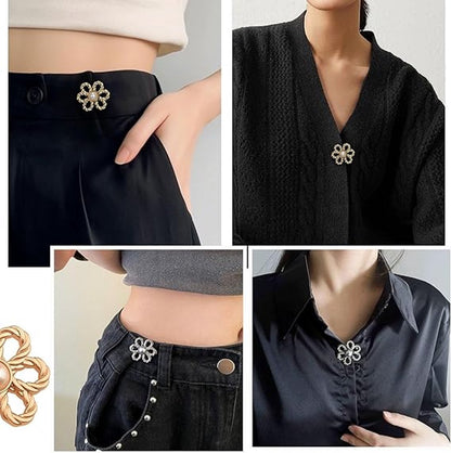 8 Pieces - Trouser Reducer - Waist Stretcher Set - Pins - Waist Extender - Jeans Shortening Buttons - Adjustable Button - Tightening Button - Tightener Buttons - Reusable - Trouser Waist Reinforcement - For Loose Jeans, Trousers, Skirts, and Sleeves