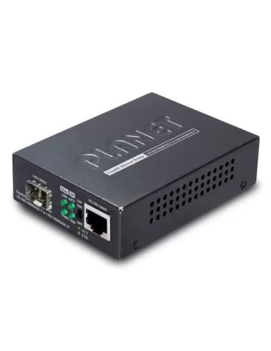 PLANET GT-805A Gigabit Fibre Media Converter | 10/100/1000BASE-T RJ45 to 100/1000BASE-X SFP Ethernet Converter with Power Supply