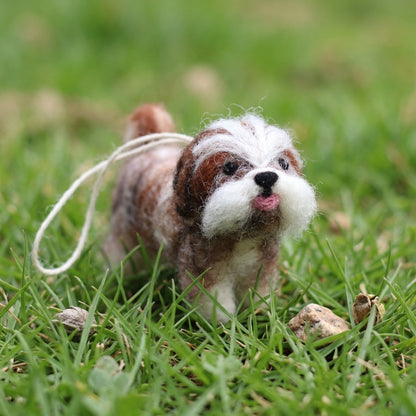 Handmade Wool Felt Shih Tzu Dog Ornament