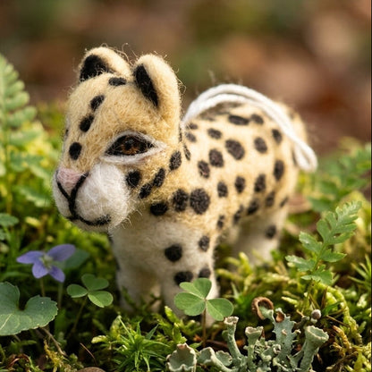 Handmade Wool Felt Cheetah Ornament