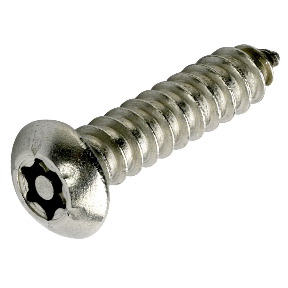 PROLOK Resytork Security Screw – 10G x 25mm, Button Head, 2-Way Self Tapper, AB Thread, 304 Stainless Steel, Pack of 25 with Driver | Tamper-Resistant Fastener | Part No. RTBS10G-25