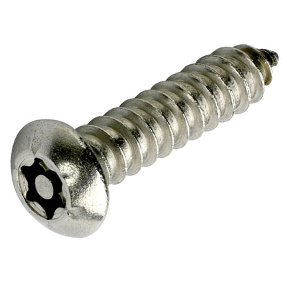 PROLOK Resytork Security Screw – 10G x 25mm, Button Head, 2-Way Self Tapper, AB Thread, 304 Stainless Steel, Pack of 25 with Driver | Tamper-Resistant Fastener | Part No. RTBS10G-25