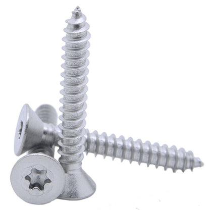 PROLOK Resytork Countersunk Security Screw – 10G x 25mm, 2-Way Self Tapper, AB Thread, 304 Stainless Steel, Pack of 25 with Driver | Tamper-Resistant Fastener | Part No. RTCS10G-25